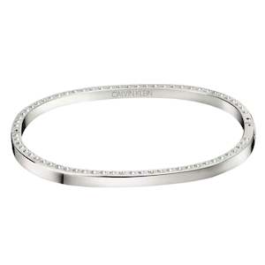 Mens Jewellery: Calvin Klein Stainless Steel Hook Crystal Bangle KJ06MD04040S