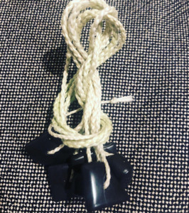 Large pākohe and muka pito tie Kohu Design