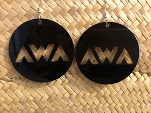 Large Black AWA earrings Kohu Design