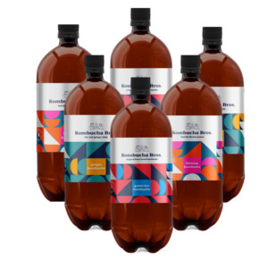 Mix 6 PET 1.3L Non-Alc Bottles w/ Green Tea - Kombucha Bros New Zealand