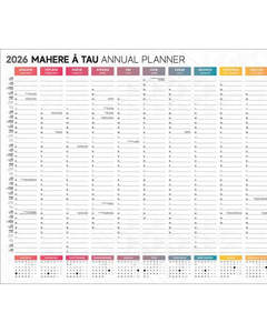 Wall Planner Double Sided Laminated 990x700mm 2026 Bilingual English/Maori