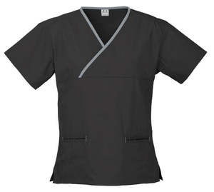 Corporate Uniforms: Ladies Contrast Crossover Scrubs Top
