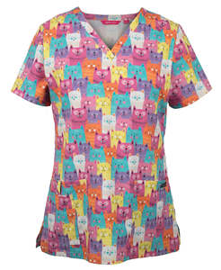 Medical: Ladies Printed Scrub Top