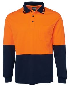 Hi Vis Polos: Hi Vis L/S Cotton Back Polo