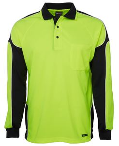 Hi Vis Polos: Hi Vis L/S Arm Panel Polo