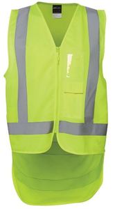 Hi Vis Vests: Hi Vis Zip Drop Tail H Pattern (D+N) Vest