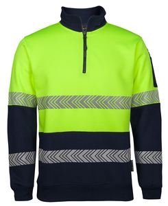 Hoodies Sweatshirts: Hi Vis 1/2 Zip Segmented Tape Fleecy