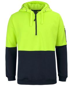 Hoodies Sweatshirts: Hi Vis 1/2 Zip Fleecy Hoodie