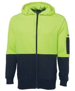 Hoodies Sweatshirts: Hi Vis Full Zip Fleecy Hoodie