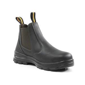 Workwear Footwear: Bison Ridge Slip On Safety Boot Chestnut