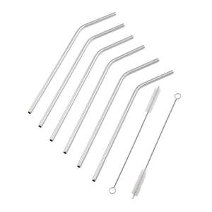 Fine Foods Stainless Steel Straws & Brushes (8pc)