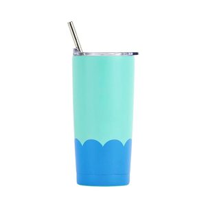 Blue Glorious Blue: Double Walled Wave Smoothie Cup - Aqua/Blue (500ml)
