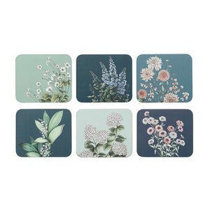 Blue Glorious Blue: Secret Garden Coaster Set/6 - Blue