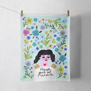 Cotton Tea Towel - Fresh Out Of Fucks