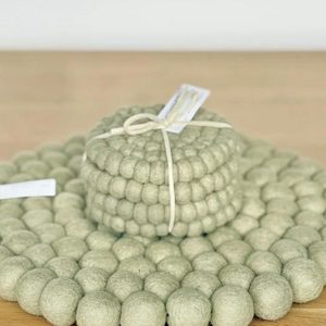 Glorious Green: NZ Wool Coasters – Sage