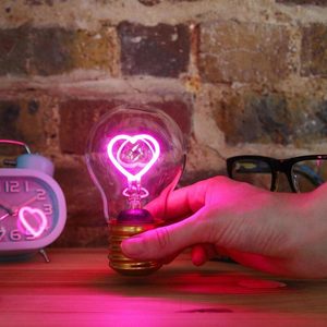 LED Filament Lightbulb Night Light (USB) - Heart