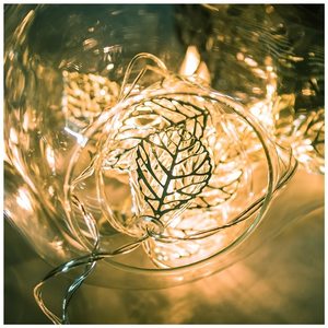 Lighting: Silver Leaves LED Fairy Lights (2m)