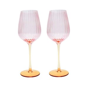 Urban: Ellie Ombre Wine Glasses Set/2 - Pink/Yellow