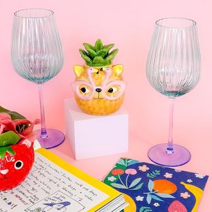Urban: Ellie Ombre Wine Glasses Set/2 - Aqua/Blue