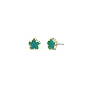 Tiger Tree: Green Felice Stud Earrings - Gold