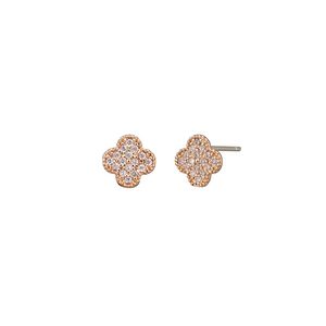 Felice Crystal Stud Earrings - Rose Gold