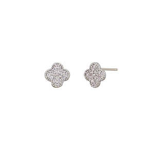 Felice Crystal Stud Earrings - Silver