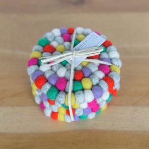 NZ Wool Coasters – Bright Multi