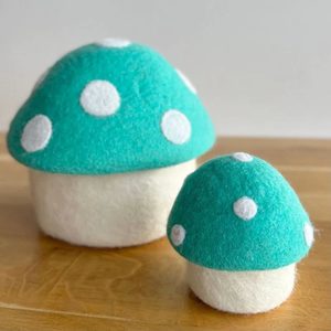 Sheepish Design: NZ Wool Toadstool Storage Box - Turquoise