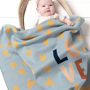 Baby Blanket – Blue Love Heart