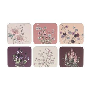 Secret Garden Coaster Set/6 - Pink
