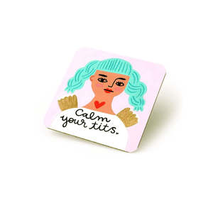Grumpy Angel Coaster - Calm Your Tits