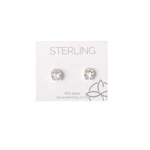Horseshoe Silver Stud Earrings