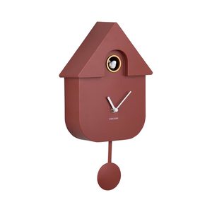 Modern Cuckoo Wall Clock - Red Ochre
