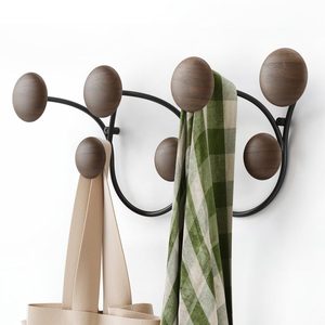 Earthy Tones: Dotsy Wall Hook - Black & Walnut