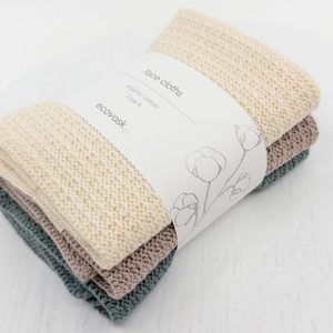 Organic Cotton Face Cloths (3pk) - Sea Glass