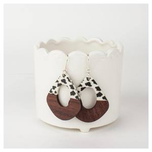 Twigg: Kite Black & White Wood Earrings