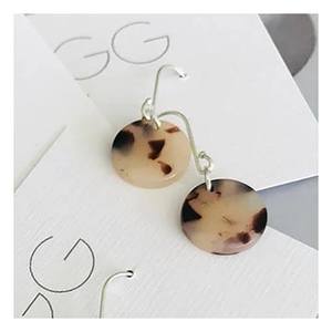 Light Tortoiseshell Disc Earrings