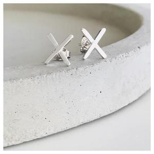 Twigg: Large Silver Cross Stud Earrings