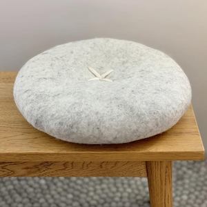 NZ Wool Cross Cushion - Grey Marle (40cm)