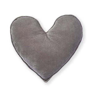 Kids Cushions: Velvet Heart Cushion - Grey (40cm)