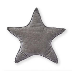 Kids Cushions: Velvet Star Cushion - Grey (40cm)
