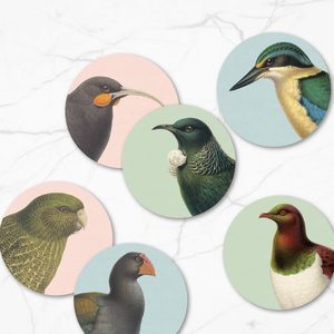 100 New Zealand: Hushed Birds Coaster Set (6pc)