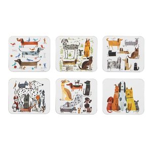Canine Capers Puppers Coaster Set/6