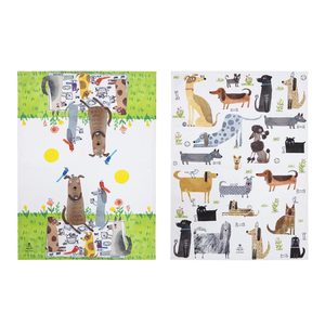 Canine Capers Puppers Tea Towel Set (2pc)