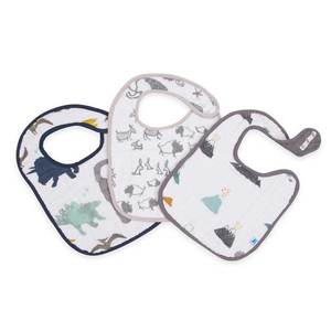 Cotton Muslin Classic Bib 3pk - Dino Friends