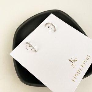 Silver Crescent Studs