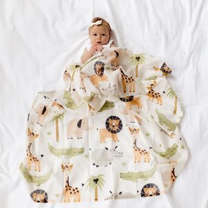 Baby Swaddles Wraps: Jungle Safari Muslin Swaddle