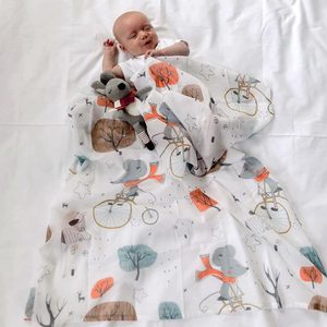 Baby Swaddles Wraps: Maisie Mouse Baby Muslin Swaddle