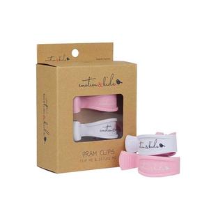Baby Swaddles Wraps: Pram Clip Pack - Pink & White (2pc)
