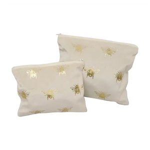 Velvet Bee Toilet Bag Set - Pearl/Gold